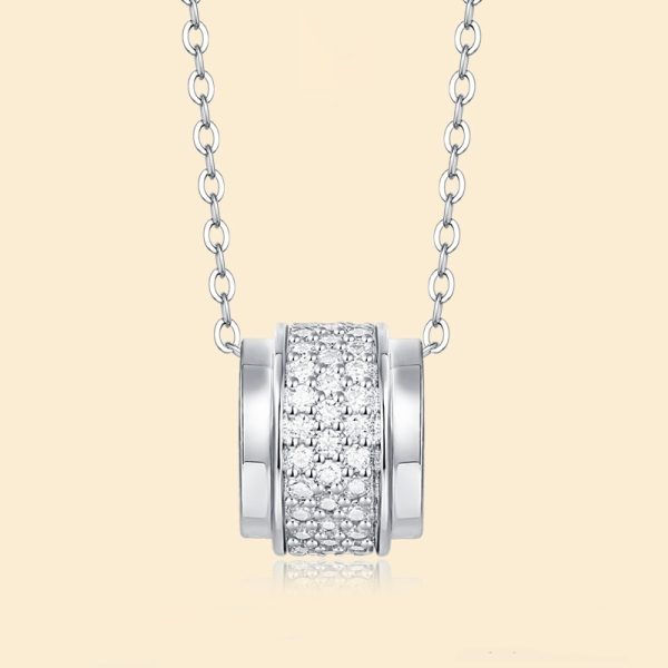 Silver Necklace Girls Moissanite Galaxy Pendant