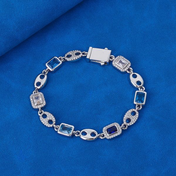 10mm Spring Fastener Colored Gem Pig Nose Bracelet