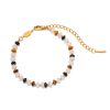 Women's Natural Stone 1 Stainless Steel Bracelet Jewelry