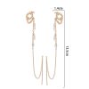 Korean Style Micro Set Zircon Flower Super Fairy Tassel Earrings Fashion Long Tassel Versatile Ear Line Earrings Female