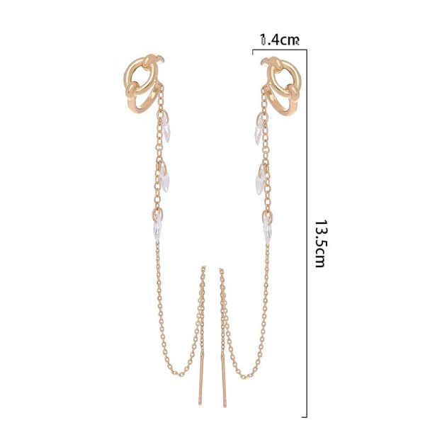 Korean Style Micro Set Zircon Flower Super Fairy Tassel Earrings Fashion Long Tassel Versatile Ear Line Earrings Female