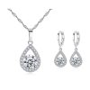 Water Drop Zircon Set Necklace Angel Tears Micro Inlaid Jewelry Set