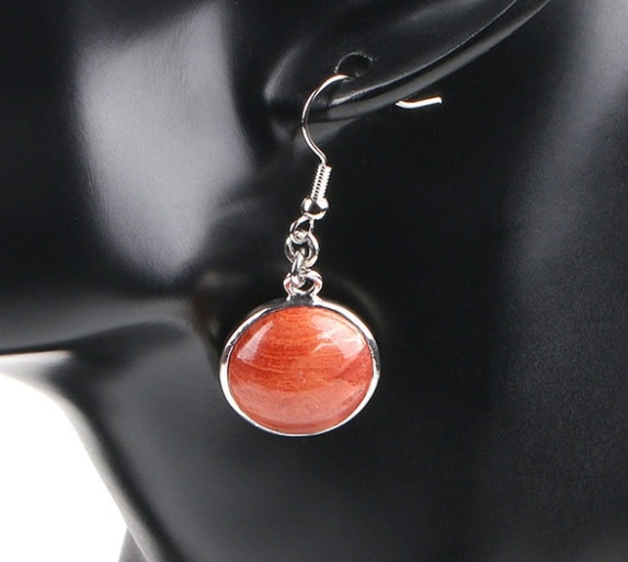 Natural stone crystal earrings