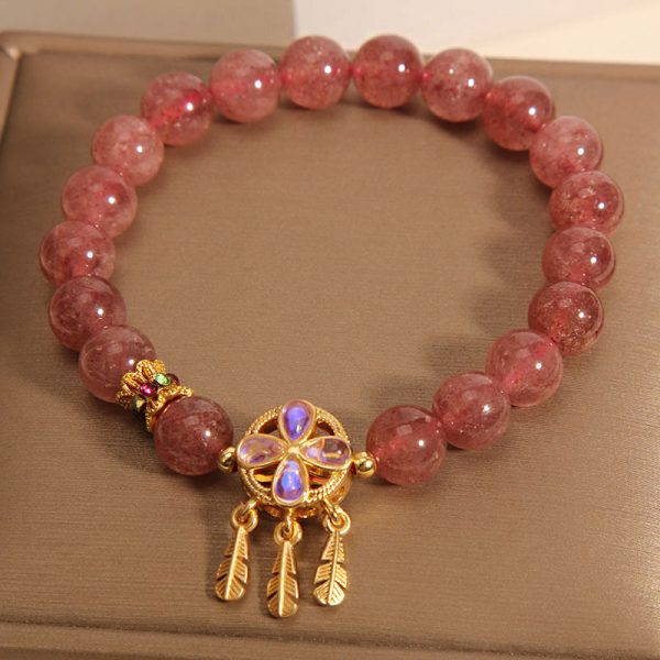Natural Strawberry Quartz Bracelet Female Special-interest Design
