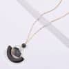 Irregular stone fan necklace