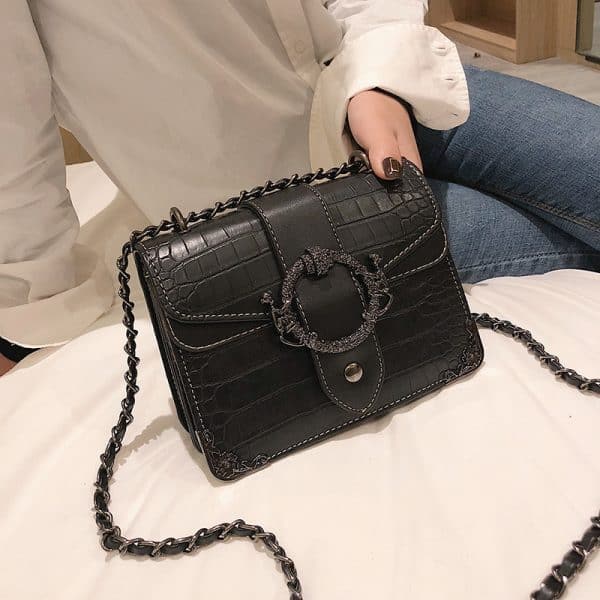 Stone chain shoulder bag