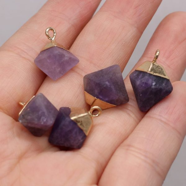 Natural Stone Semi-precious Stone Square Pyramid Crystal Pendant