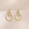 Graceful Geometric Stud Diamond Circle Design High-grade Earrings