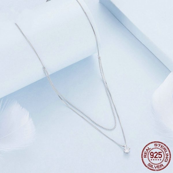 All-matching New Shining Double-layer Necklace S925 Sterling Silver Personality