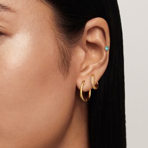Stainless Steel Circle With High-end Zircon Earrings