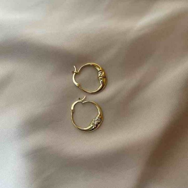 Circle Face Moon Metal Alloy Earrings