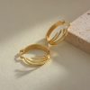 Non-fading Gold-plated Multi-layer Circle Wing Earrings