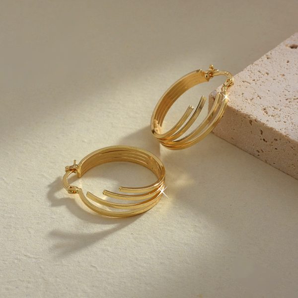 Non-fading Gold-plated Multi-layer Circle Wing Earrings