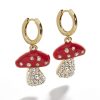 Mushroom oil drop diamond earrings