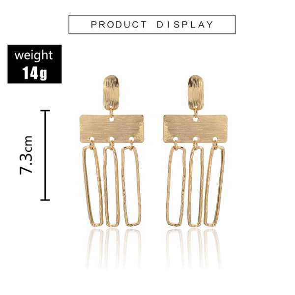 Irregular rectangular drop earrings