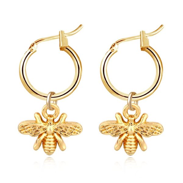 Bee Insect Ear Drop Earrings