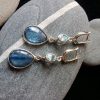 Drop-shaped Blue Gem Earrings