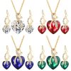 Jewelry Set With Crystal Glass Earrings And Necklace