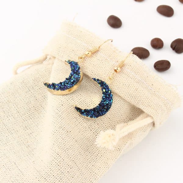Natural stone moon necklace sweater