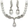 Factory Direct Korean Version, Elegant Angel Wings, Fashionable Pearl Necklace, Earrings, Bridal Suit 9086