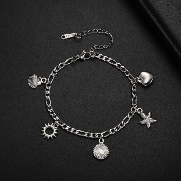 Shell Charm Star INSPIRA Sun Stainless Steel Bracelet