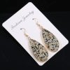 Natural Stone Semi-precious Stone Flat Drop-shaped Semi-precious Stone Eardrops 22x45mm