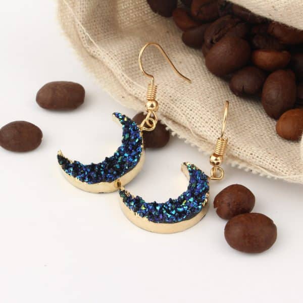Natural stone moon necklace sweater