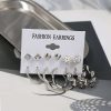 Simple Earrings 6 Pairs With Diamonds Earings Set