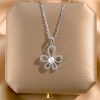 196caa68-95f5-4e17-89c9-92cccc0b540a.jpg Women's High-grade Silver Pearl SUNFLOWER Necklace