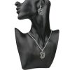 Unique creative four-piece set of inlaid gray diamond flower high-end set jewelry