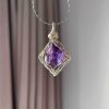 19821755-15e0-42e4-8730-ac5a234f10ac.jpg Original Handmade Winding Necklace Pendant Aquamarine Amethyst Gem Grade