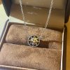 Compass Necklace Women's Gold-plated High-grade Black Agate Round