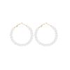 Pearl large circle earrings