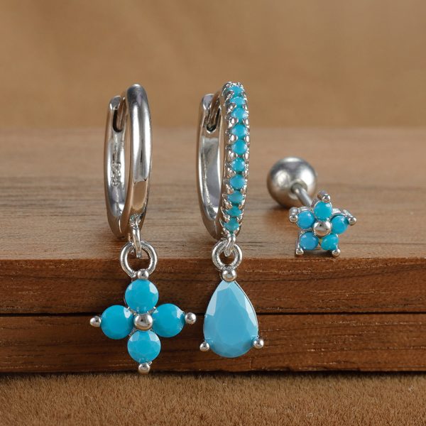 19f42658-5857-41e7-95a4-c0c0b50b8b47.jpg Fashion Diamond-embedded Turquoise Earring Set Women