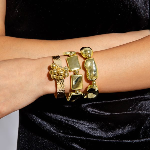 New Multi-layer Line Winding Geometric Open Bracelet Suit