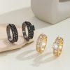 Copper Inlaid Zircon Ear Of Rice Advanced Couple Ring