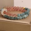 Natural Stone Blue Water Jade Double Ring Bracelet