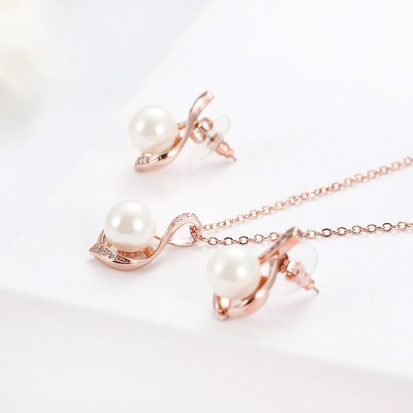Creative Two-piece Alloy Pearl Jewelry Set Simple And