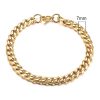 Gold Cuban Link Chain Six-sided Bracelet