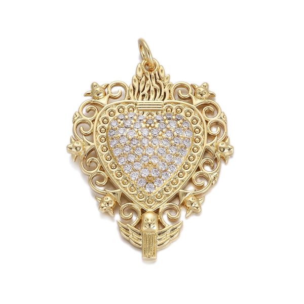 Oil Dripping Red Love Pendant Micro Inlaid Zircon Accessories