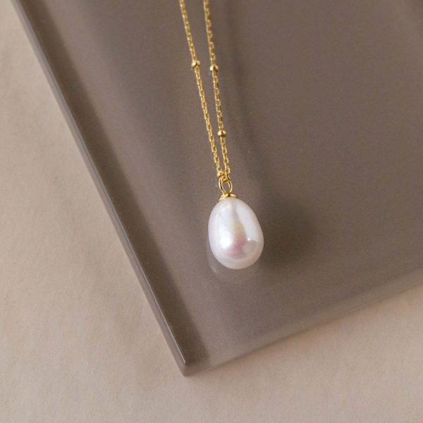 S925 Sterling Silver Beads Freshwater Pearl Necklace