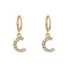 18K Gold Plated Micro Set Zircon Letter Earrings For Women