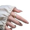 Xiangyun Pattern White Copper Silver Gold Ring