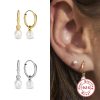 S925 Sterling Silver Pearl Pendant Eardrop Earring