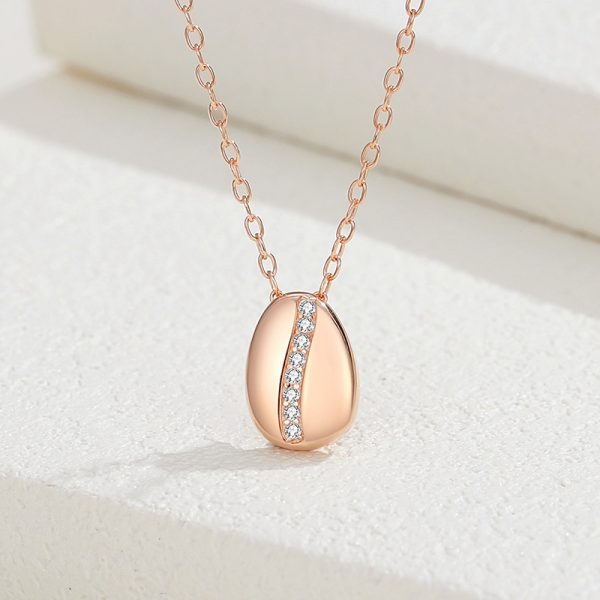 Coffee Bean Sterling Silver Necklace Japanese And Korean Female Niche
