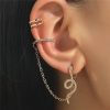 Cold Wind No Hole Earring Set Retro Zircon Snake-shaped Chain Ear Clip