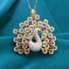 1b8eb533-3c93-4353-9a14-a8f1adccacfa.jpg Peacock Design Colorful Zircon Pendant Necklace