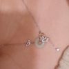 Women's Sterling Silver Butterfly Necklace Personalized Cold Style Hetian Jade Necklace