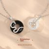 Sterling Silver Snake Couple Necklace New Chinese Style