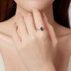 S925 Sterling Silver Seaweed Agate Ring For Women Elegant Retro